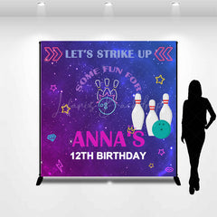 Lofaris Bowling Game Night Custom 12th Birthday Backdrop