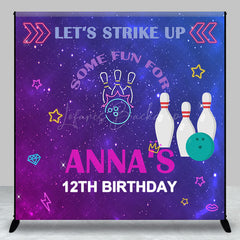 Lofaris Bowling Game Night Custom 12th Birthday Backdrop