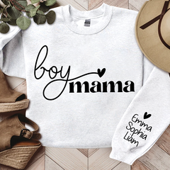 Lofaris Boy Mama Gift For Mom Customized Name Sweatshirt