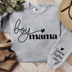 Lofaris Boy Mama Gift For Mom Customized Name Sweatshirt