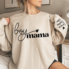 Lofaris Boy Mama Gift For Mom Customized Name Sweatshirt