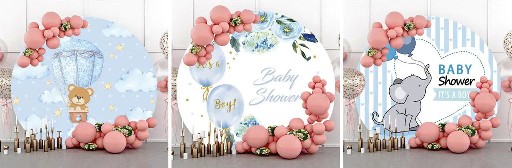 Round Backdrops For Baby Shower Boy - Lofaris