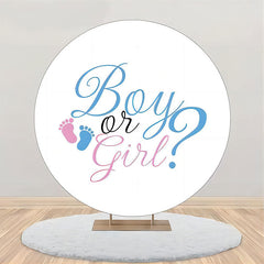 Lofaris Boys Or Girls Footprint Round Gender Reveal Backdrop