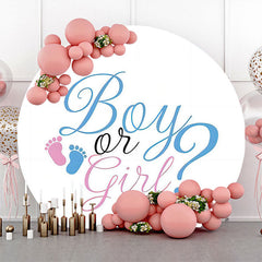 Lofaris Boys Or Girls Footprint Round Gender Reveal Backdrop