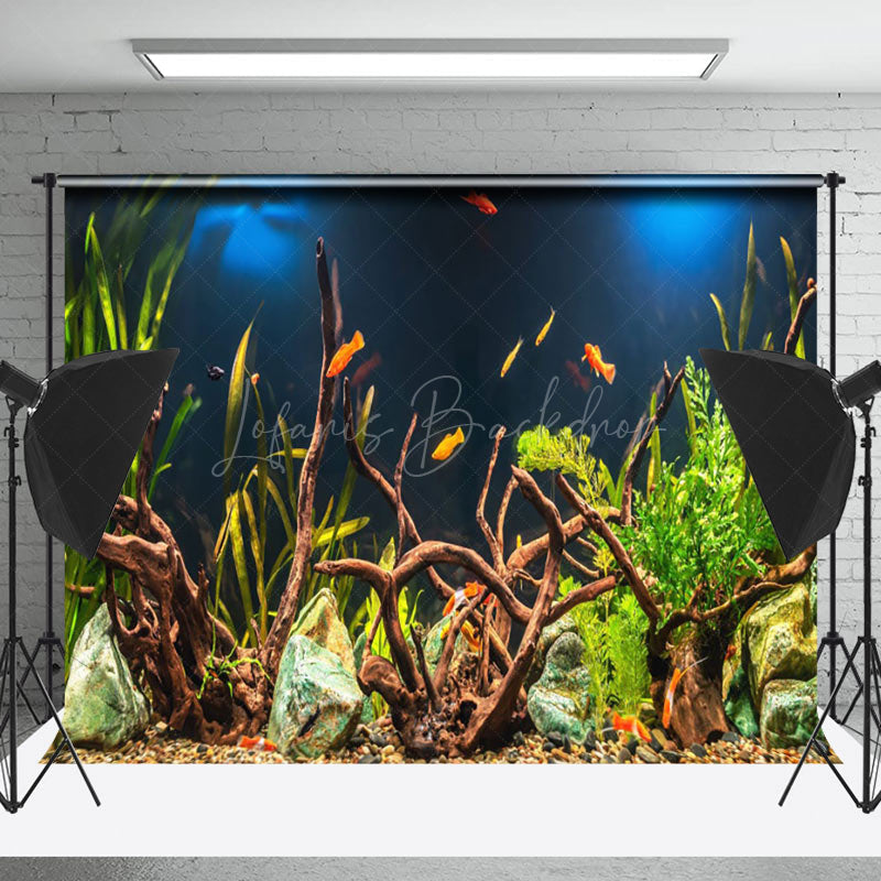 Lofaris Branch Green Seaweed Fish Tank Landscaping Backdrop