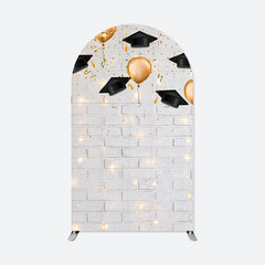 Lofaris Brick Wall Graduation Party Double Sided Arch Backdrop