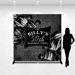 Lofaris Brick Wall Personalized 50th Blackout Party Backdrop