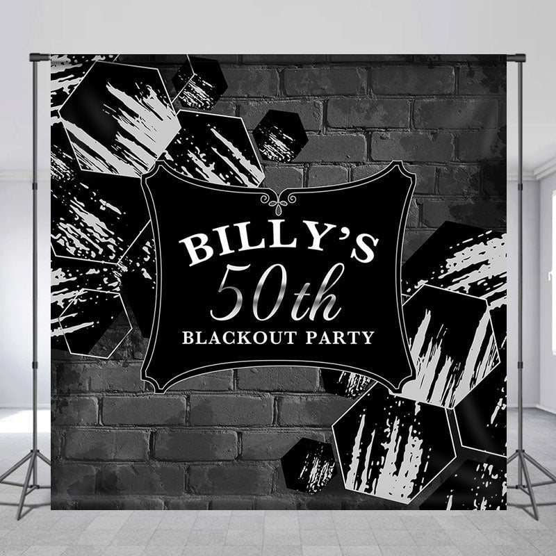 Lofaris Brick Wall Personalized 50th Blackout Party Backdrop