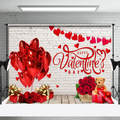 Lofaris Brick Wall Rose Gift Balloon Valentines Day Backdrop