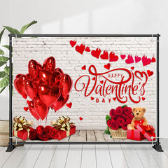 Lofaris Brick Wall Rose Gift Balloon Valentines Day Backdrop