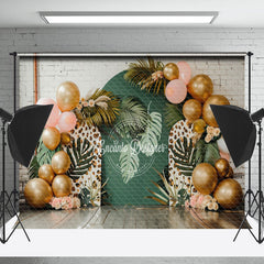 Lofaris Brick Wall Tribal Plants Balloon Cake Smash Backdrop