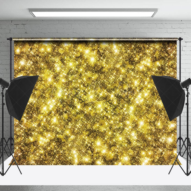 Lofaris Bright Gold Black Sparkle Bokeh Photography Backdrop