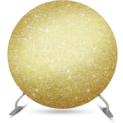 Lofaris Bright Golden Sparkling Round Birthday Backdrop