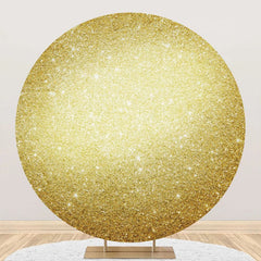 Lofaris Bright Golden Sparkling Round Birthday Backdrop