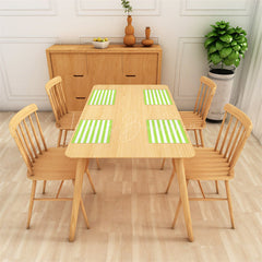 Lofaris Bright Green White Stripe Dining Set Of 4 Placemats