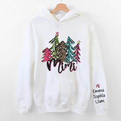 Lofaris Bright Leopard Christmas Trees Custom Name Hoodie