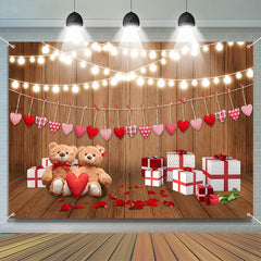 Lofaris Bright Light Bear Gift Board Valentines Day Backdrop