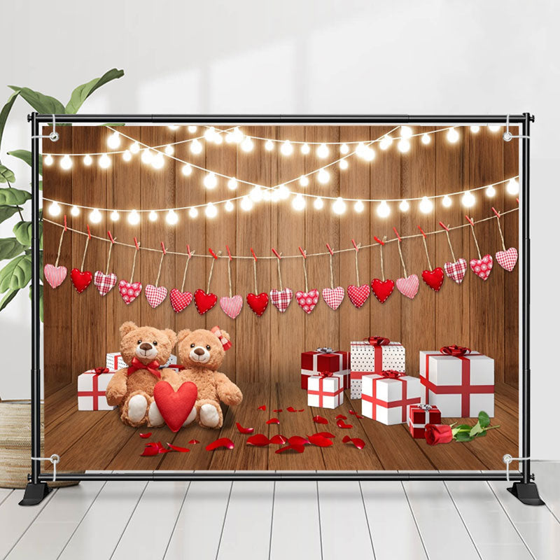 Lofaris Bright Light Bear Gift Board Valentines Day Backdrop