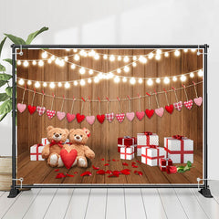 Lofaris Bright Light Bear Gift Board Valentines Day Backdrop