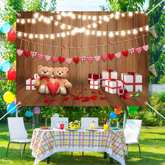 Lofaris Bright Light Bear Gift Board Valentines Day Backdrop