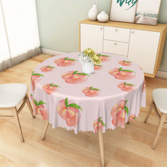 Lofaris Bright Pink Peach Patterns Fruit Round Tablecloth