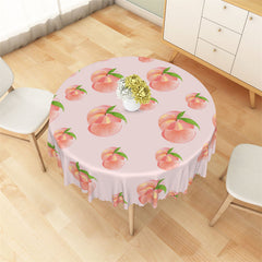 Lofaris Bright Pink Peach Patterns Fruit Round Tablecloth