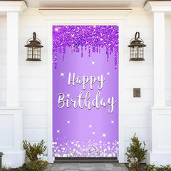 Lofaris Bright Purple Diamonds Girls Birthday Door Cover