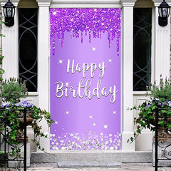 Lofaris Bright Purple Diamonds Girls Birthday Door Cover