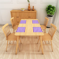 Lofaris Bright Purple White Stripe Dining Set Of 4 Placemats