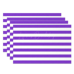 Lofaris Bright Purple White Stripe Dining Set Of 4 Placemats