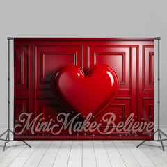 Lofaris Bright Red Heart Plaid Wall Valentines Day Backdrop