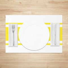 Lofaris Bright Yellow White Simple Dining Set Of 4 Placemats