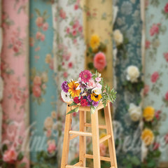 Lofaris Broken Wallpaper Flowers Decoration Outdoor Backdrop