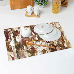 Lofaris Brown Abstract Butterfly Pattern Set Of 4 Placemats