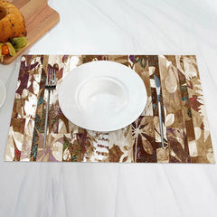 Lofaris Brown Abstract Butterfly Pattern Set Of 4 Placemats