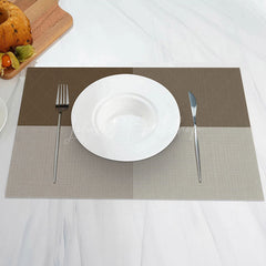 Lofaris Brown And Grey Rectangles Simple Set Of 4 Placemats