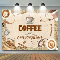 Lofaris Brown Bean Coffee And Conversation Party Backdrop