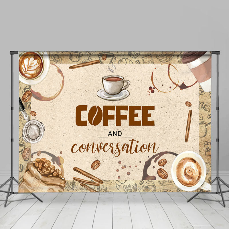 Lofaris Brown Bean Coffee And Conversation Party Backdrop