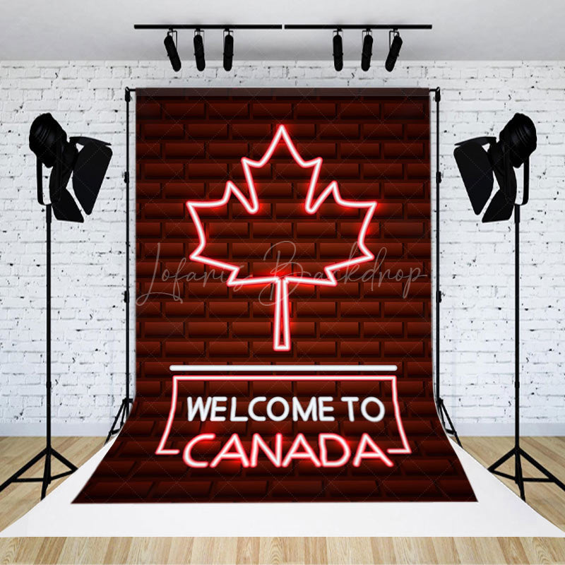 Lofaris Brown Brick Wall Welcome To Canada Party Backdrop