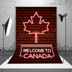 Lofaris Brown Brick Wall Welcome To Canada Party Backdrop