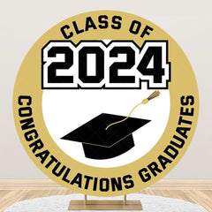 Lofaris Brown Congratulations Circle Graduation Backdrop