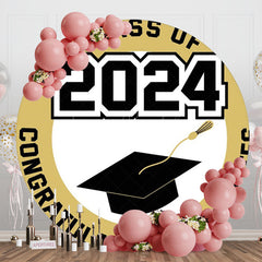 Lofaris Brown Congratulations Circle Graduation Backdrop