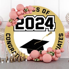 Lofaris Brown Congratulations Circle Graduation Backdrop