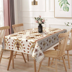 Lofaris Brown Design Pattern Repeat Rectangle Tablecloth