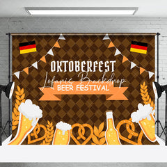 Lofaris Brown Germany Flag Oktoberfest Beer Festival Backdrop