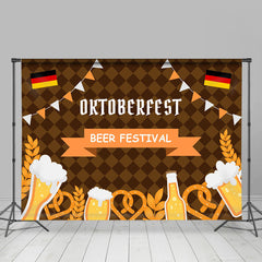 Lofaris Brown Germany Flag Oktoberfest Beer Festival Backdrop