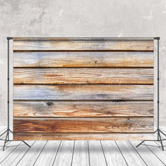 Lofaris Brown Grey Wooden Retro Wall Photo Booth Backdrop