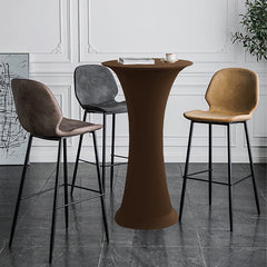 Lofaris Brown High Top Round Spandex Cocktail Tablecloths