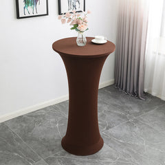 Lofaris Brown High Top Round Spandex Cocktail Tablecloths