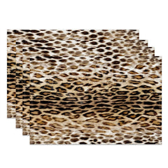 Lofaris Brown Lifelike Leopard Vintge Set Of 4 Placemats